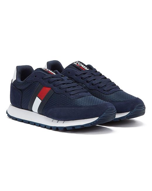 Tommy Hilfiger Denim Tommy Jeans Retro Mix Runner Twilight Trainers in Navy  (Blue) for Men - Save 4% - Lyst