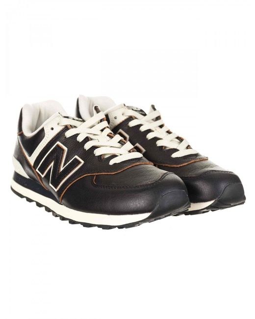 New Balance Ml574lpk Leather Trainers in Black for Men - Save 5% | Lyst  Australia