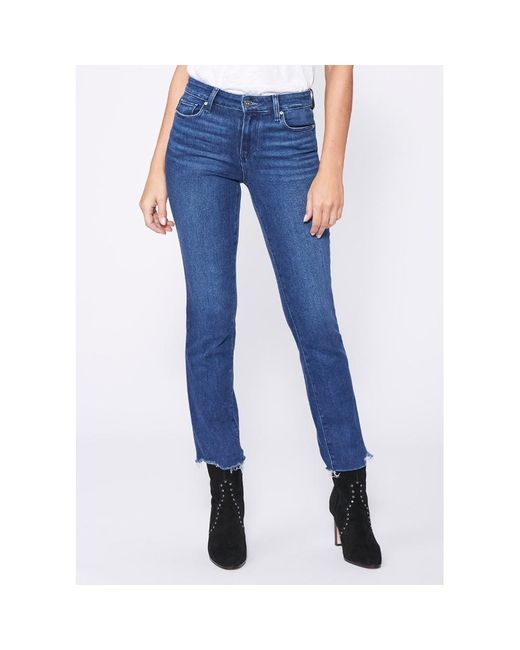 Straight Leg Distressed Hem Jeans 