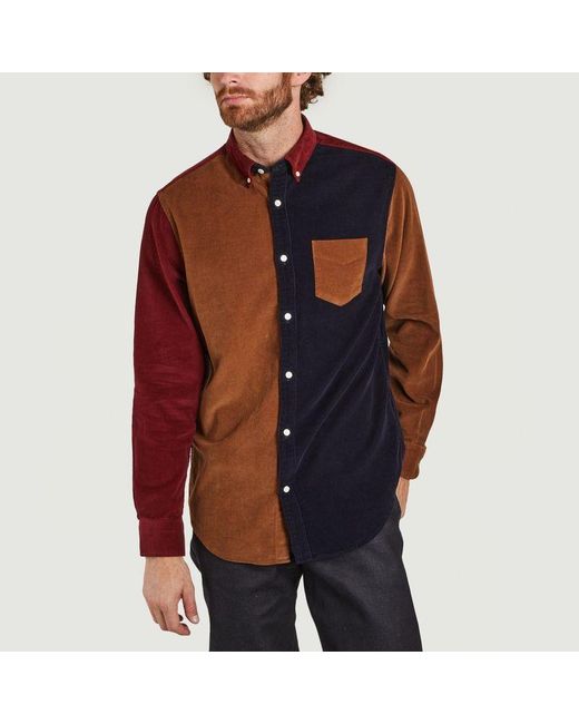 GANT Tricolor Corduroy Shirt Roasted Walnut in Brown for Men - Lyst