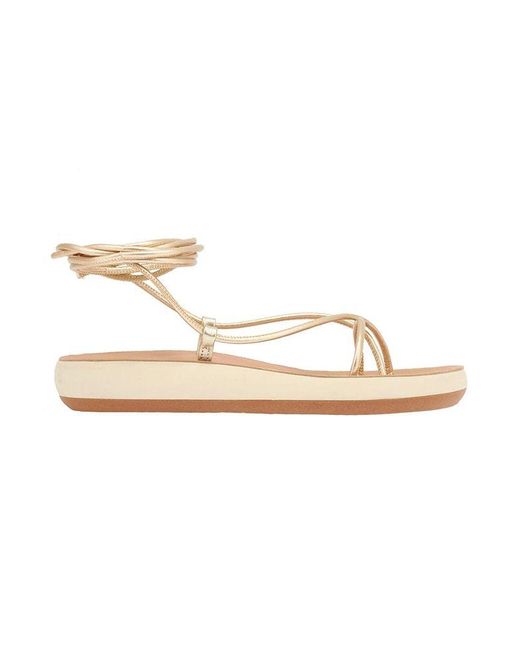 Ancient Greek Sandals Synthetic Diakopes Comfort Ankle Wrap Sandal in Silver (Metallic) - Lyst