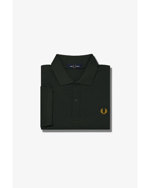 Fred Perry M6000 Plain Polo - Night Green / Honey Gold in Black for Men |  Lyst