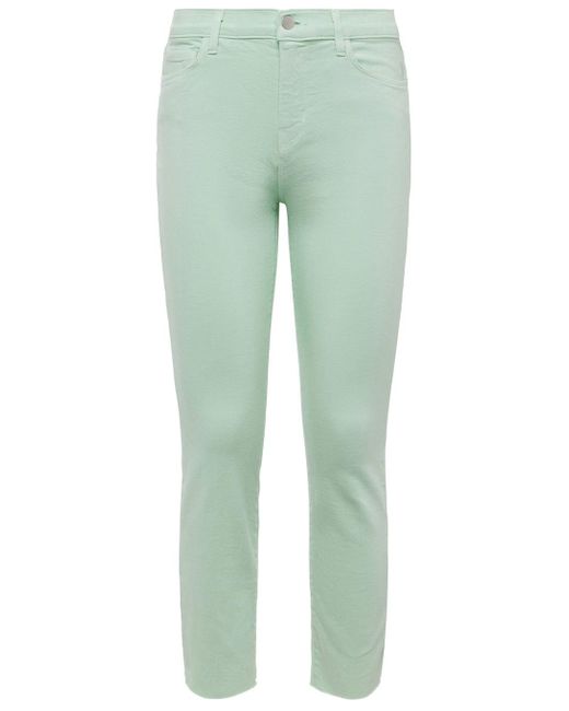 LAgence Cotton Sada High Rise Crop Slim Jean in Soft Mint Womens Jeans LAgence Jeans Green 