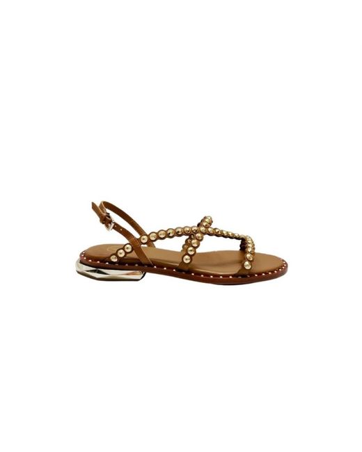 Ash Paola Sandalo With Studs - Leather in Brown | Lyst