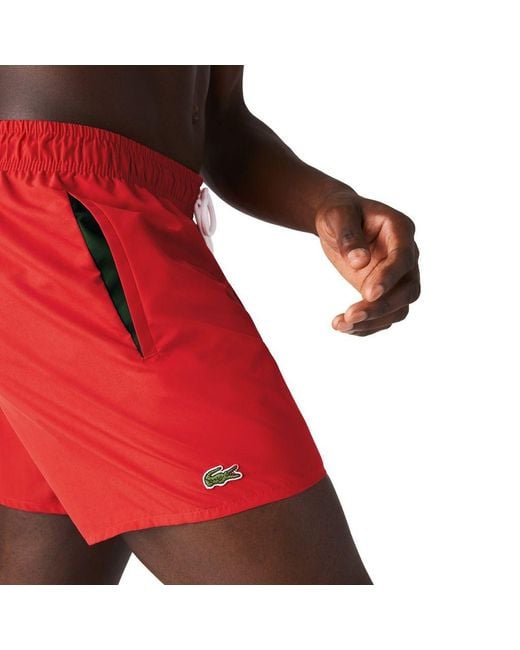 lacoste quick dry swim shorts