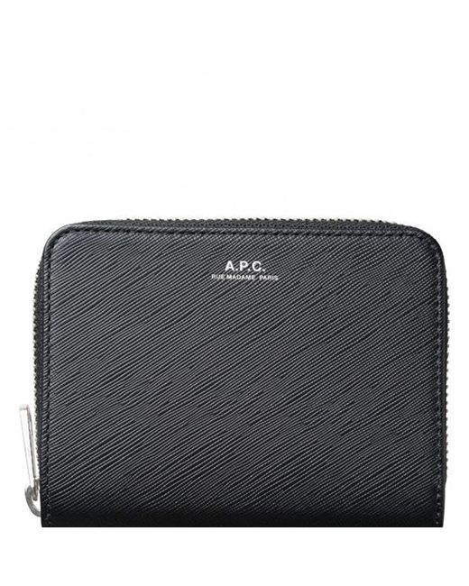 A.P.C. Leather Mens Emmanuel Wallet Black for Men Lyst