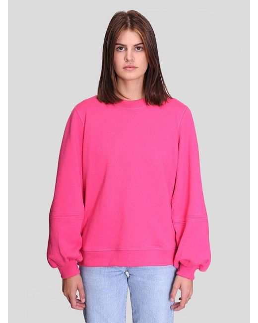 pink puff sleeve sweatshirt