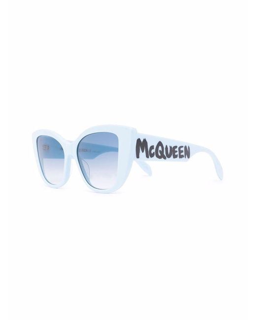 Alexander McQueen Lunettes De Soleil À Monture Papillon in Blue | Lyst UK