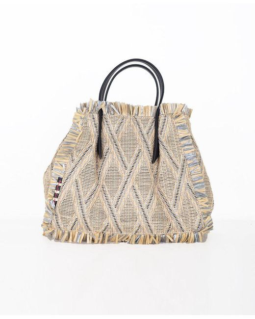 Manila Grace Borsa Doris Small Con Frange B830zj in Silver (Metallic) |  Lyst Australia