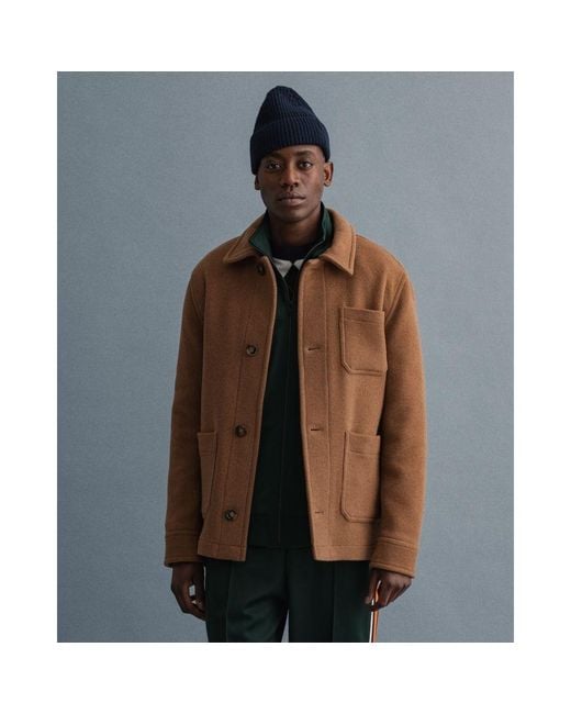 GANT D1. Short Wool Jacket in Brown for 