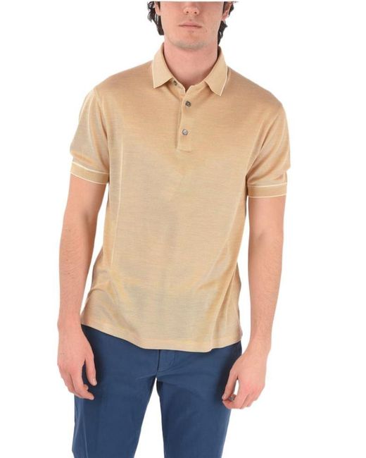 Atterley Men Clothing T-shirts Polo Shirts Mens Beige Other Materials Polo Shirt 