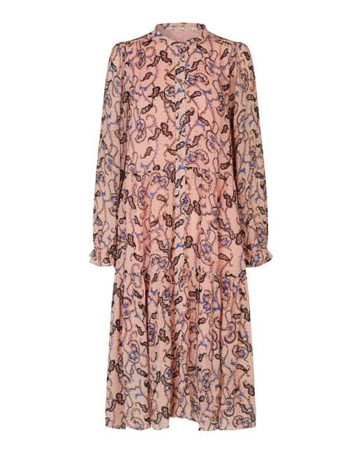 Second Female Synthetic Milo Midi Dress in Pink,Floral (Pink) | Lyst
