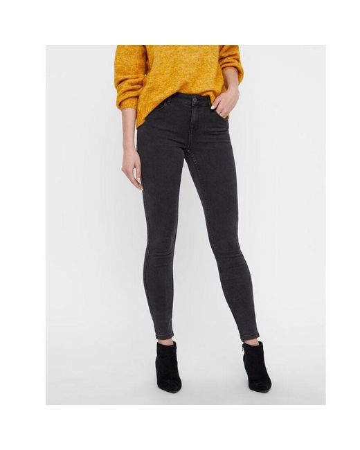 Vero Moda Denim Seven Shape Up Vi501 Jeans , Colour:darkgrey in Grey,Black  (Grey) - Lyst