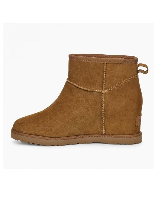 UGG Classic Femme Mini Suede Wedge Boots in Chestnut (Brown) | Lyst Canada