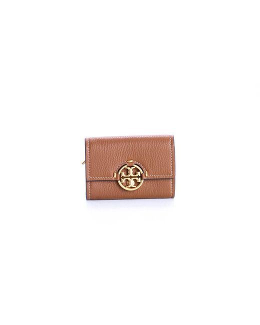 tory burch brown leather wallet