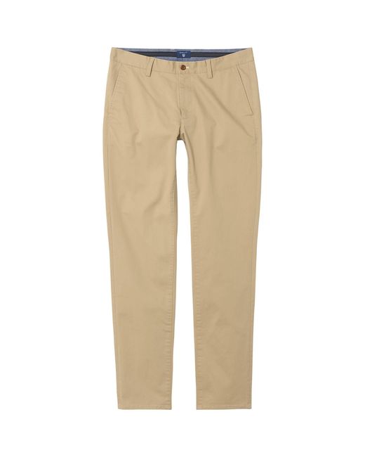GANT Cotton Dark Khaki Hallden Slim Fit 