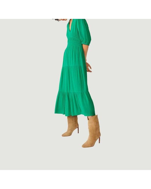 Ba&sh Synthetic Norma Short Sleeve Midi Dress Emeraude Ba-sh in Green ...