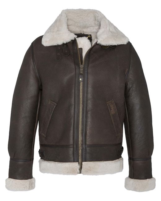 Schott Nyc Nyc Lc1259 Fitted Bomber Jacket Dark in Brown for Men | Lyst