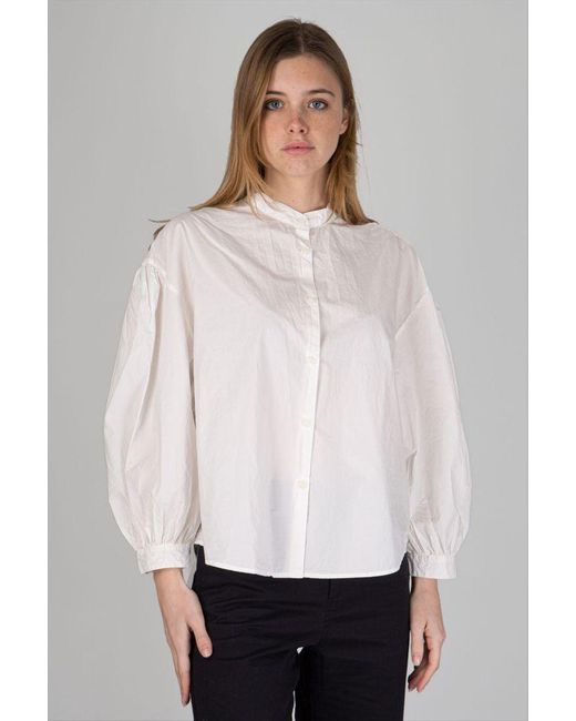 American Vintage Cotton Camicia Hydway in White - Lyst