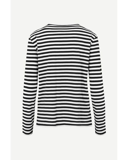Samsøe & Samsøe Cotton Samsøe Samsøe - Nobil Long Sleeve Stripe T-shirt in  Black | Lyst