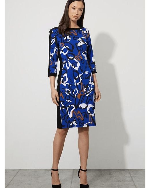 Joseph Ribkoff Blue Abstract Print Dress 223231 3950 | Lyst