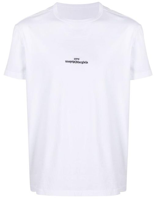 Maison Margiela Upside Down Logo T-shirt White for Men - Lyst
