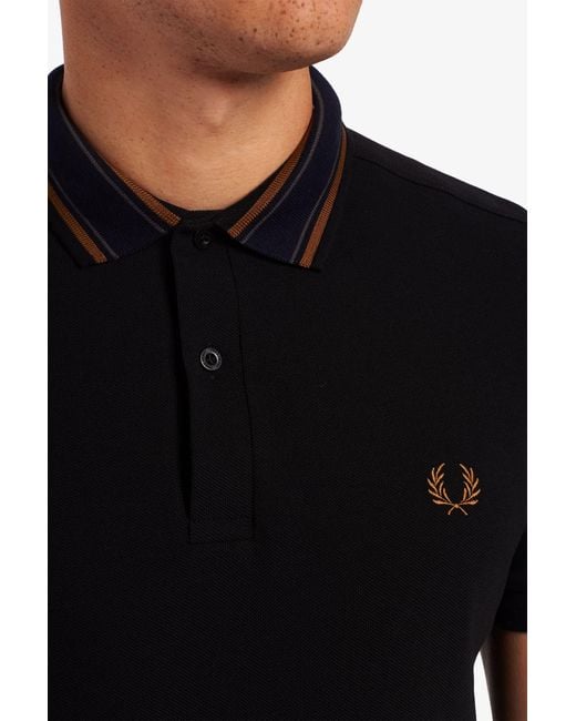 Fred Perry Cotton Medal Stripe Polo Shirt M3614 in Black for Men - Save 5%  | Lyst