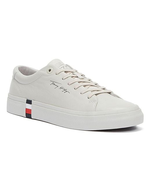 Tommy Hilfiger Corporate Modern Vulc Leather Trainers in Grey (Gray) for  Men - Save 1% - Lyst