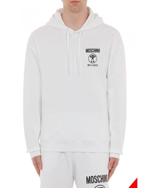 Moschino Felpa Di Cotone Organico A17032028 1001 in White for Men | Lyst