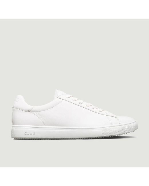 clae bradley triple white leather