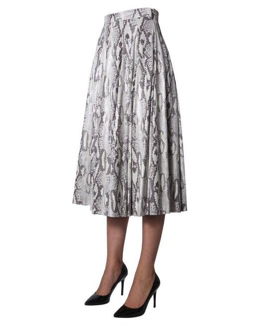 MSGM Synthetic Wheel Skirt in White Lyst