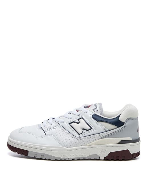 New Balance 550 Trainers | White / Indigo / Burgundy | Aphrodite1994