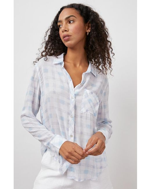 Rails Josephine Shirt Blue Sky Plaid in White | Lyst