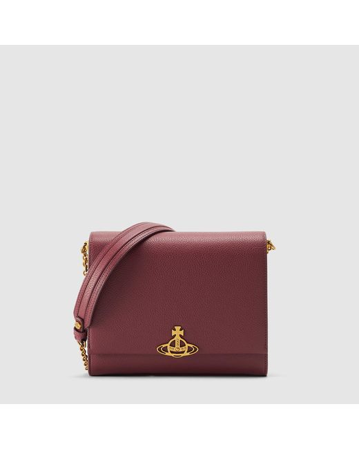 Vivienne Westwood Leather Lucy Medium Cross Body Bag in Burgundy