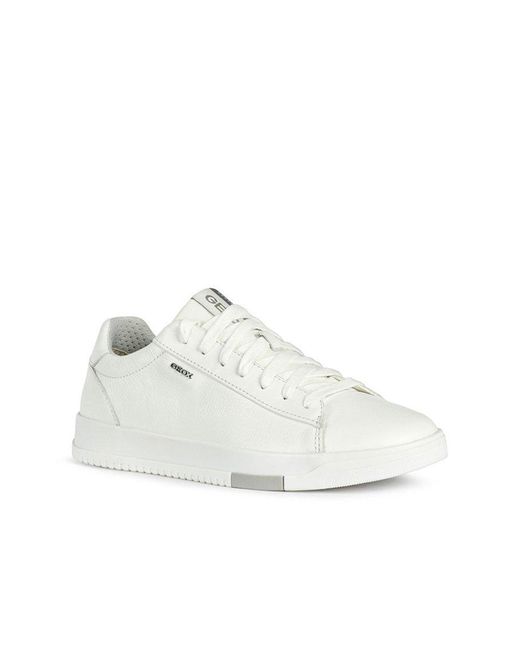 Geox Segnale Grained Leather Trainers U04aga00085c1000 in White for Men |  Lyst