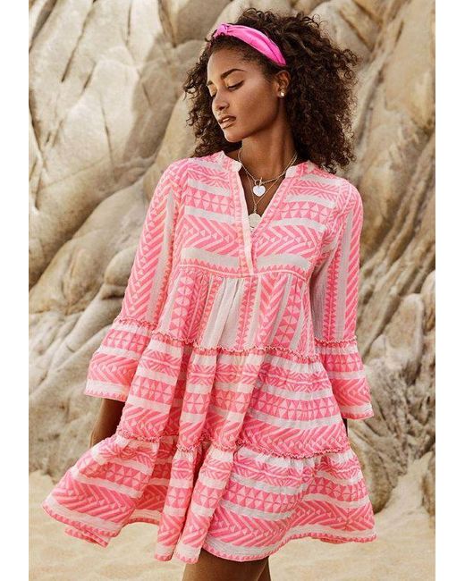 Devotion Cotton Ella Dress Neon Pink | Lyst