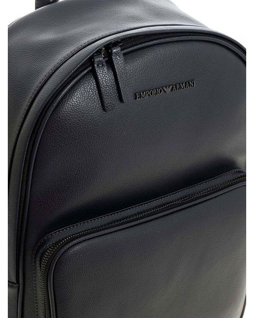 leather armani backpack