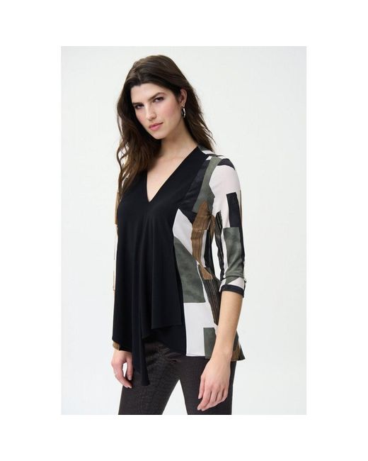 Joseph Ribkoff & Multi Print Tunic in Black Lyst