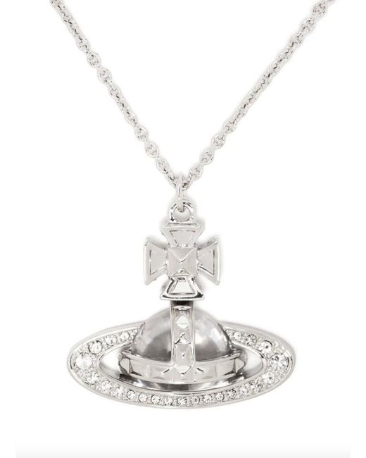 Vivienne Westwood Pina Bas Relief Pendant Platinum in Natural | Lyst
