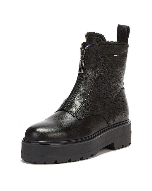 warm lined zipper boot tommy hilfiger