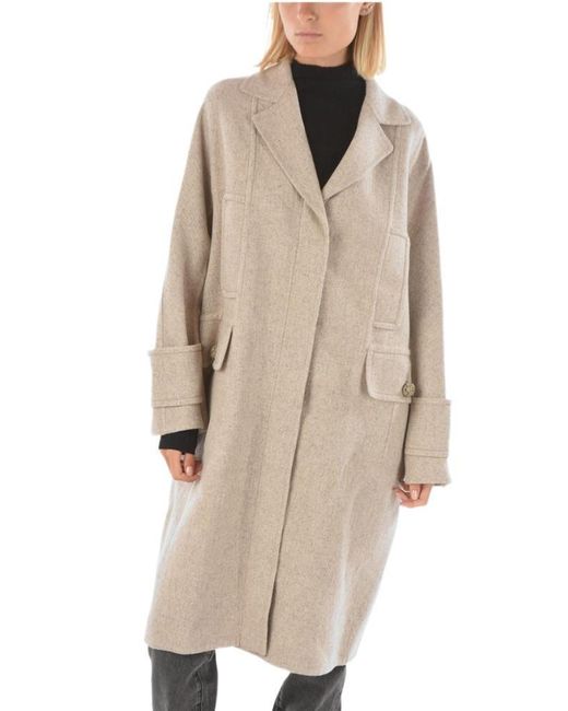 Agnona Beige Other Materials Coat in Natural | Lyst
