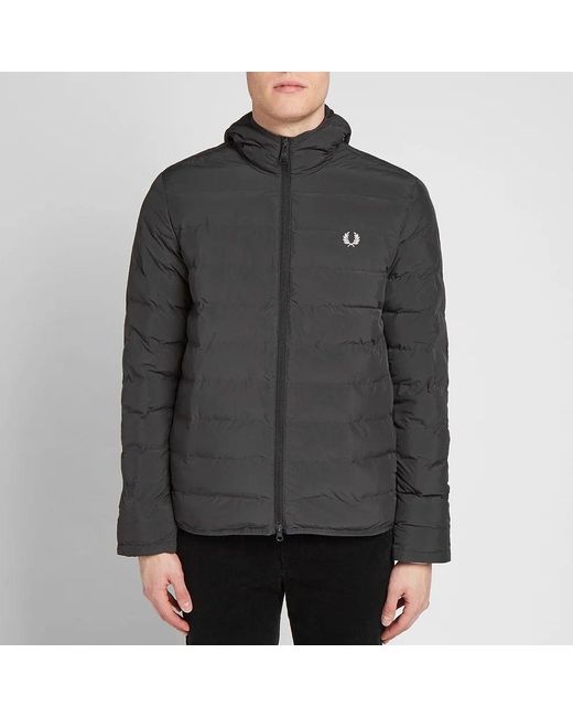 Fred Perry Synthetic Authentic Insulated Hooded Jacket Black for Men - Lyst