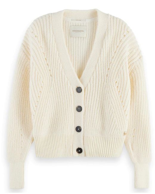 Off White Chunky Cream Cardigan | Lyst