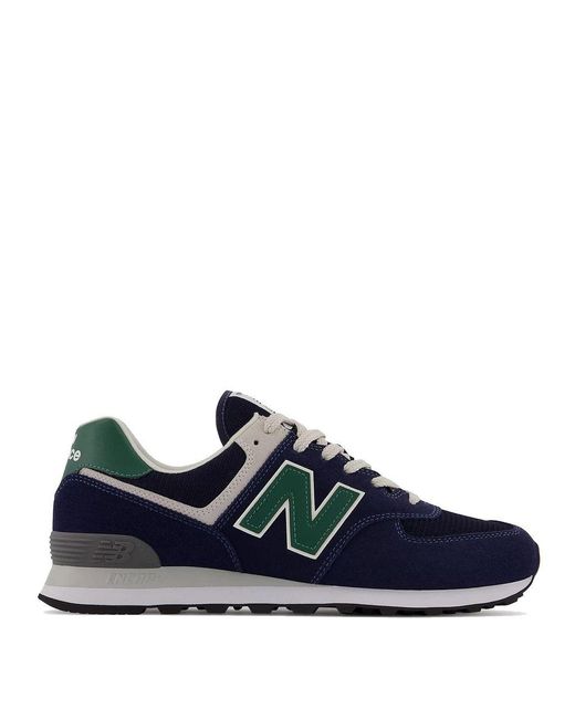 New Balance Rubber 574 Trainer Navy / / White in Green for Men - Lyst