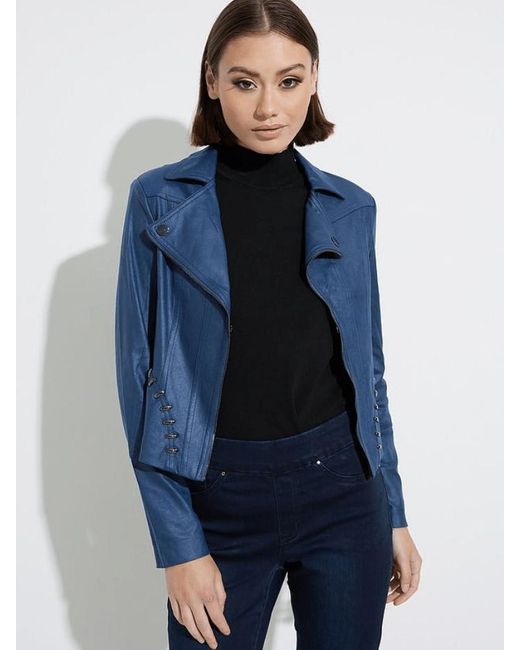Joseph Ribkoff Synthetic Studded Pleather Jacket 223914 3920 in Blue Lyst