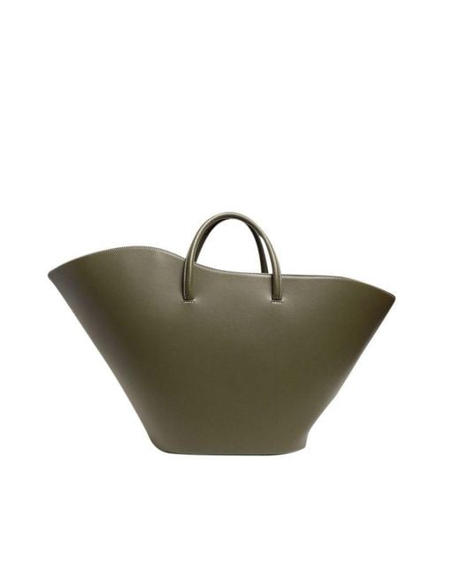 Little Liffner Open Tulip Large Leather Tote Bag in Green - Lyst