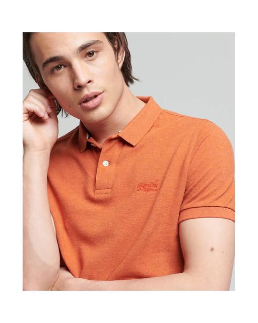 Superdry Cotton Classic Pique Polo in Orange for Men | Lyst