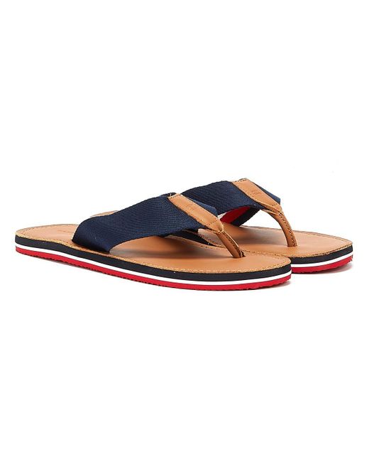 Tommy Hilfiger Elevated Leather Beach Sandal Flip Flop in Brown for Men |  Lyst