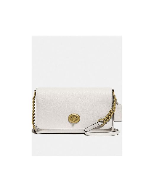 COACH Turnlock Polished Pebble Crossbody Os in White Lyst