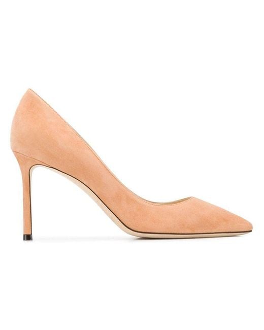 Jimmy Choo Romy85suecaramel Beige Suede Pumps in Brown | Lyst UK